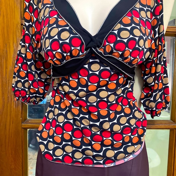 max Studio Ladies blouse puffy half sleeves,  elastic at elbow lengths we - Picture 2 of 5